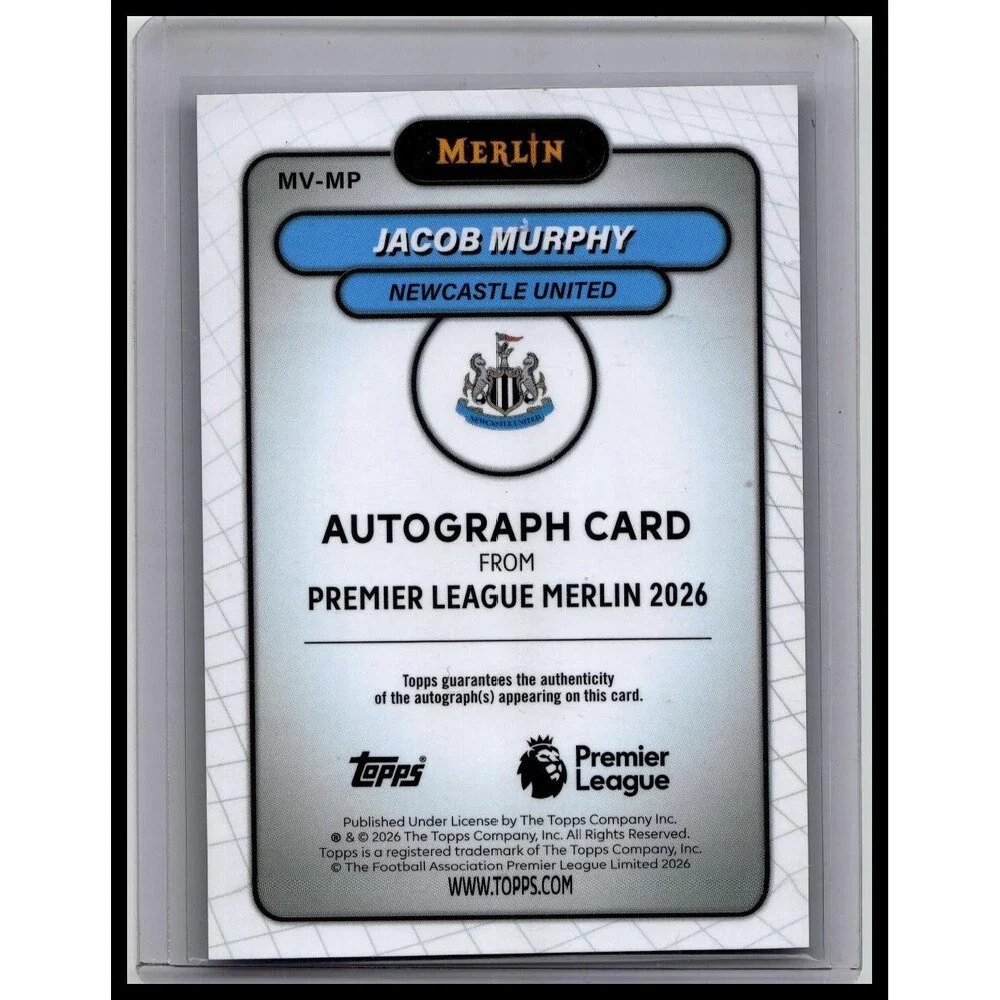 2026 Merlin Premier League Jacob Murphy #MV-MP Newcastle United /75 auto